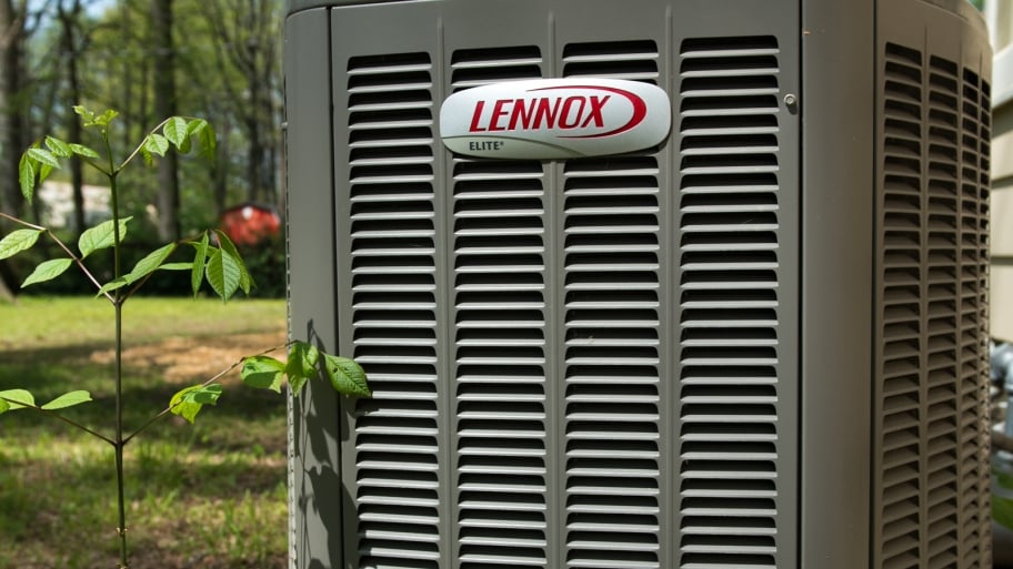 Lennox heat pump unit in yard