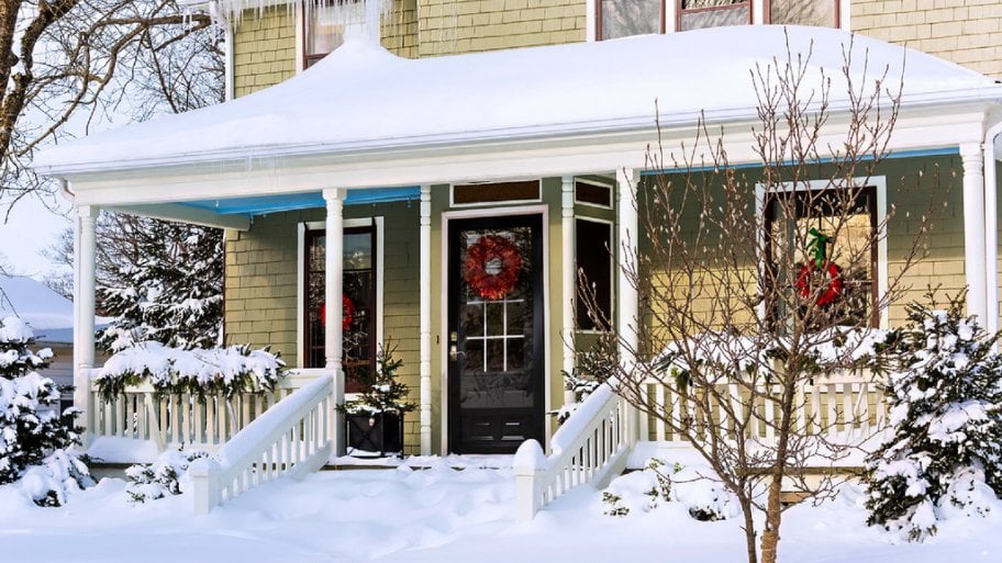 House covered in snow.