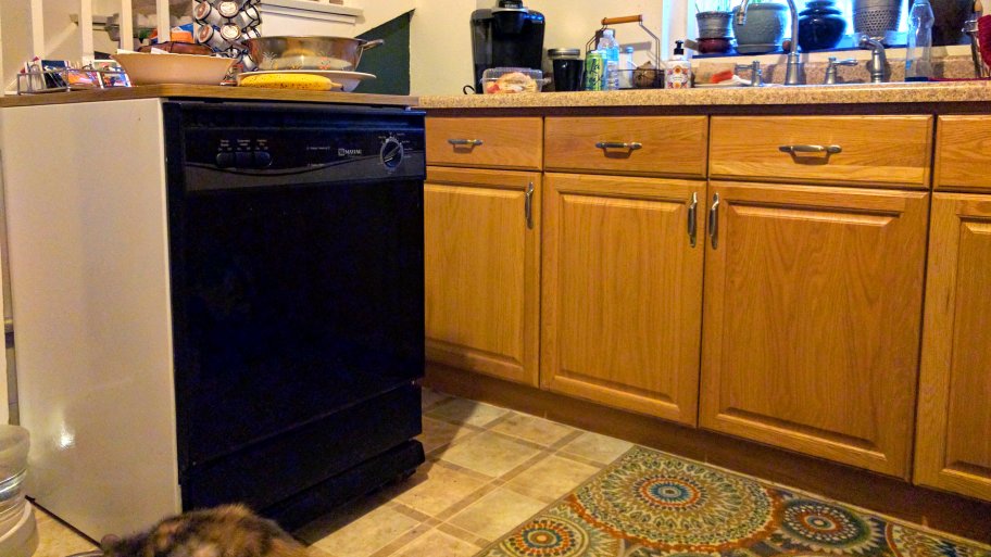 Maytag portable dishwasher in the kitchen of a 1905 American Foursquare home in Kansas City, Missouri