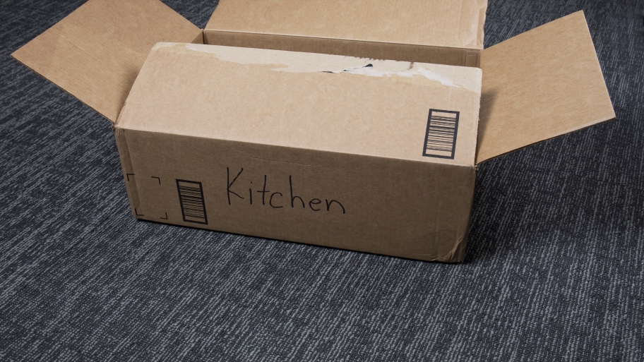 cardboard moving box for kitchen supplies