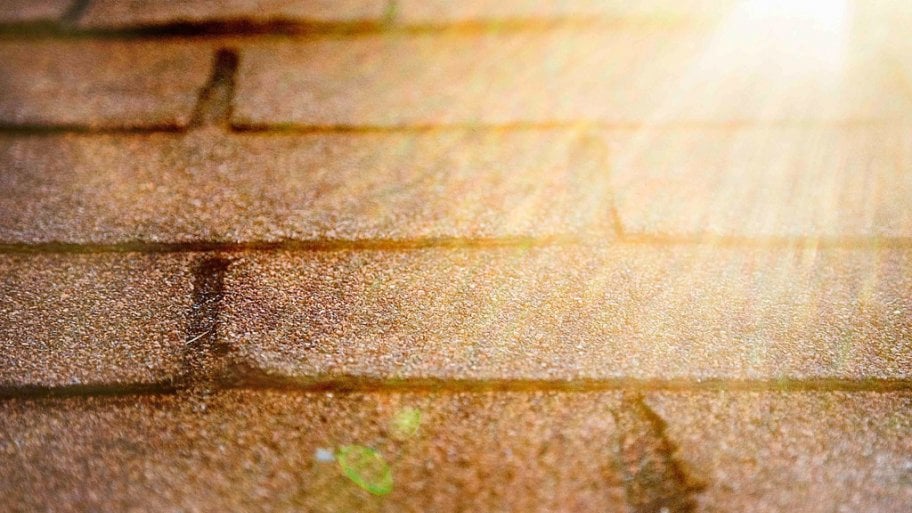 sunlight reflecting off roof shingles