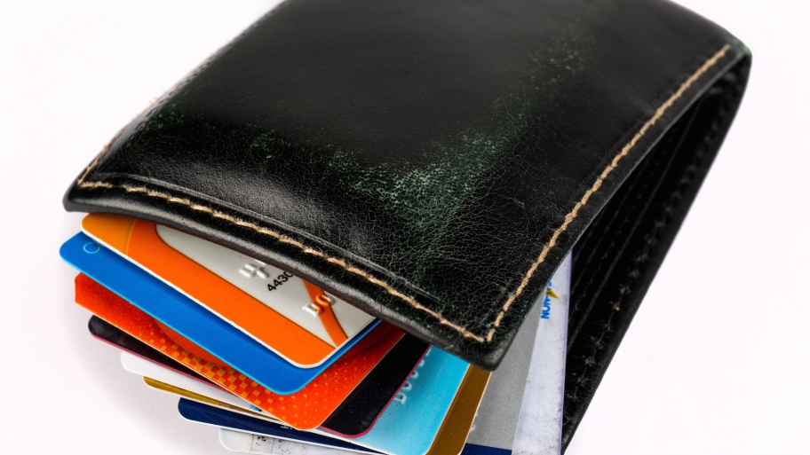 wallet with credit and debit cards