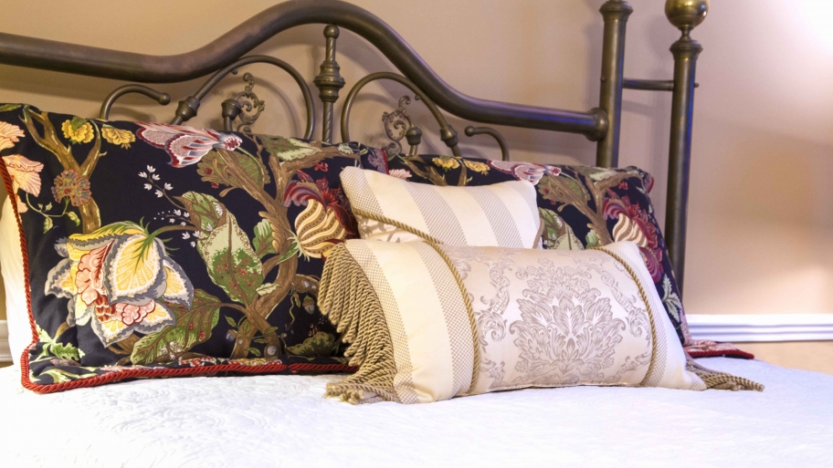 bed with pillows