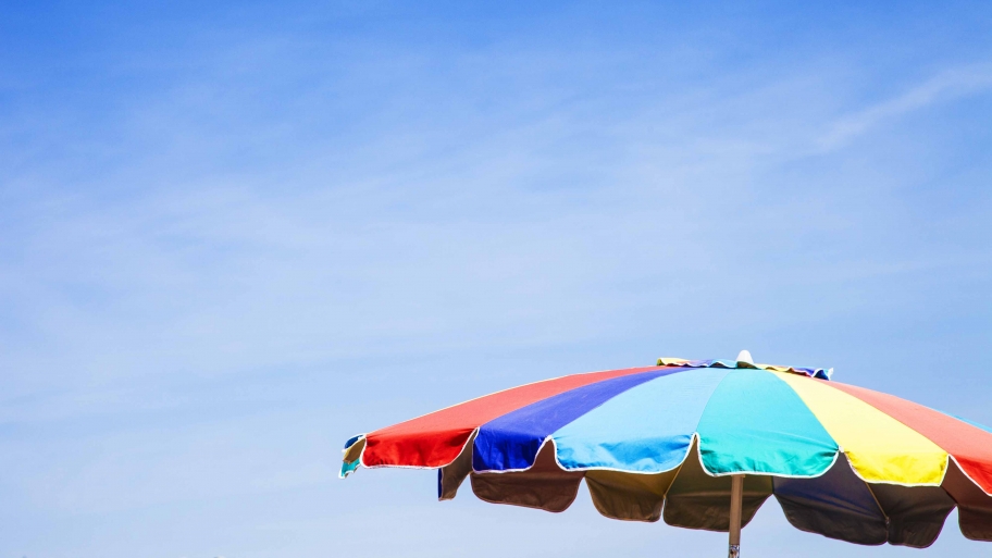 Beach umbrella against blue sky