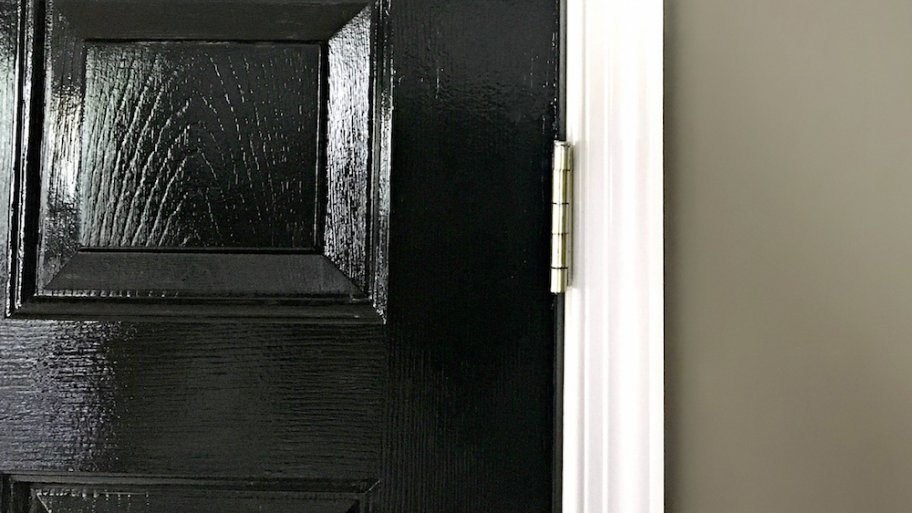 black door with white trim