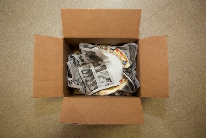 packing a moving box
