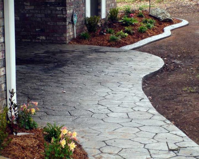 Walkway with Stamped Concrete Patterns Angie's List