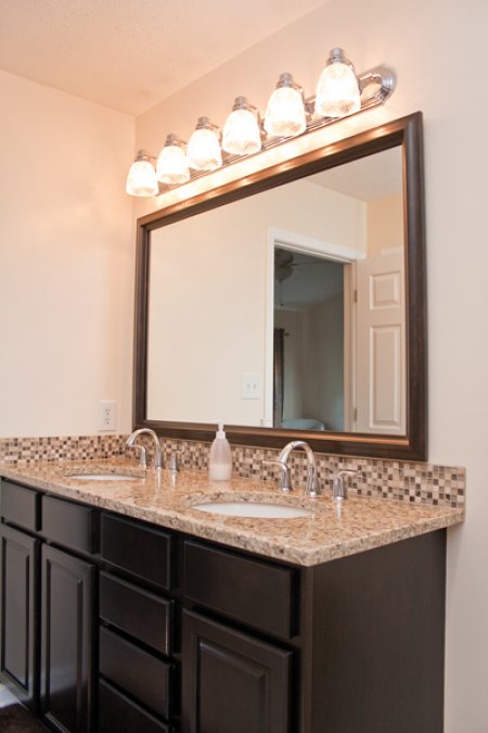 cvengro modernized her bathroom with dark colored cabinets granite counters and tile - Bathroom Remodel Indianapolis cvengro modernized her bathroom with dark colored cabinets granite counters and tile - Bathroom Remodel Indianapolis