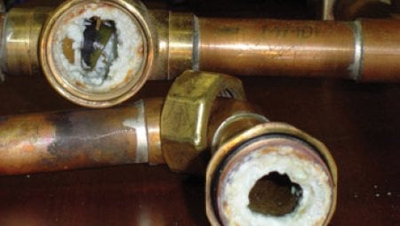 Hard water build up in water pipes