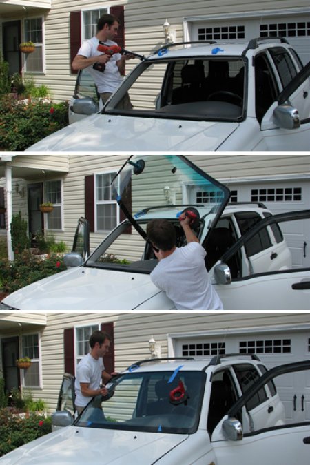 Many auto glass companies can provide windshield replacement at your home or office. (Photo courtesy of Angie's List member Stephen M.)