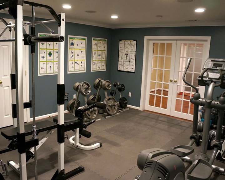 home gym in basement remodel