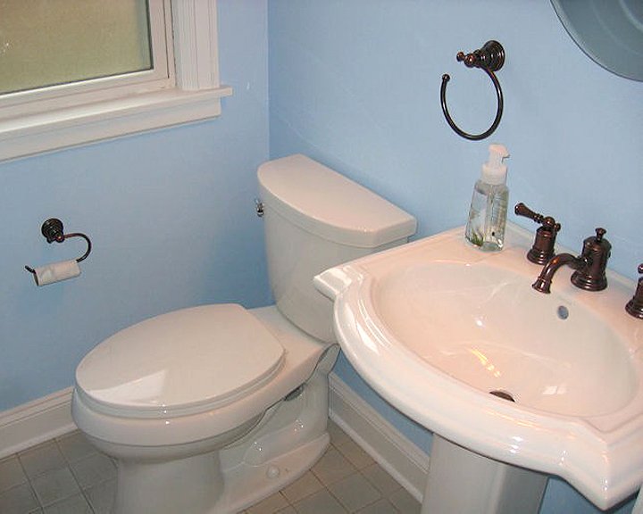 bathroom remodel with pedestal sink