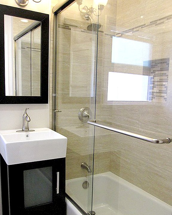 Small Bathroom Remodel Ideas Photo Gallery Angie S List Remodeled Bathroom With Gl Shower Doorirror
