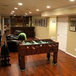 foosball table added to basement remodel