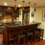 basement remodel with seating