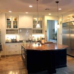 kitchen island with butcher block