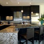 kitchen island with serving area