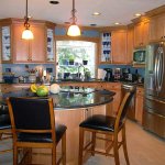 circular kitchen island with stove