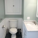 guest bathroom remodel with carrara marble countertop