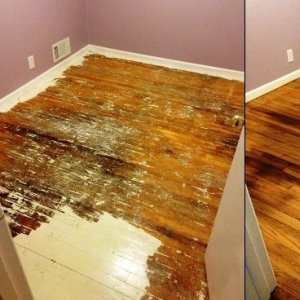 What S The Best Way To Clean Hardwood Flooring Angie List When This Member Ripped Up Carpet Is What The Floor Looked Like After