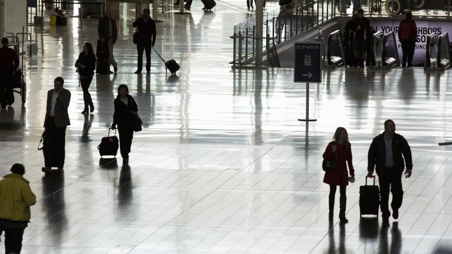 people walking in airport