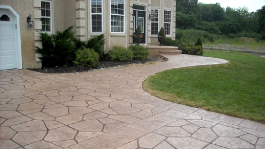 stamped concrete driveway