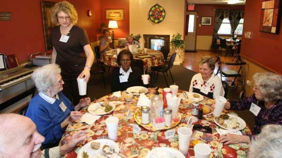 Thanksgiving at a Nursing Home Make Preparations for Feast Day Angie