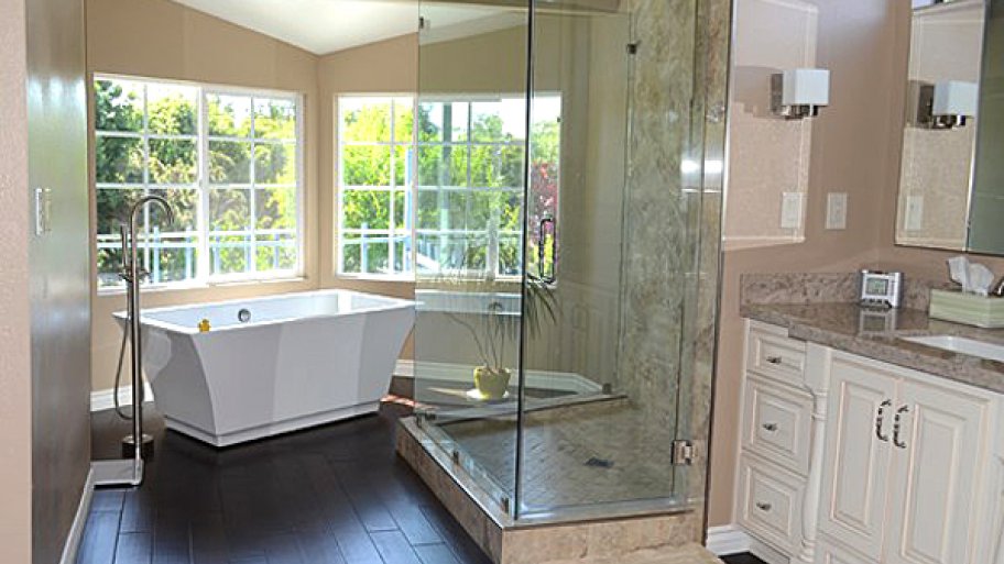 walk in shower with separate tub